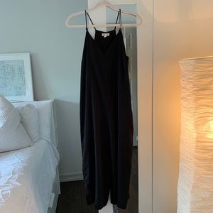 Black satin jumpsuit